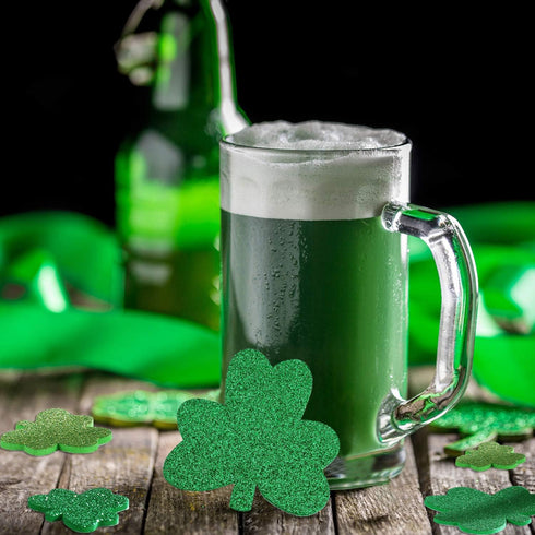 Zhanmai 200 Pcs St. Patrick's Day Shamrock Foam Stickers Glitter Green Clover Sticker Self-Adhesive Craft Sticker Shamrock Foam Cutout for Irish H...