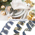 1.5 Inch Wedding Ribbon Wired Burlap Stripes Ribbon for Wreath Stripes Dots for Christmas Anniversary Bachelor Party Decor Craft, 3 Rolls (Blue an...