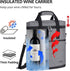 Tirrinia Insulated Wine Gift carrier - 3 Bottle Travel Wine Carry Cooler Tote Bag with Handle and Adjustable Shoulder Strap, Grey...