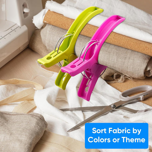 HiGift Jumbo Quilting Clamps | 8 Pack Extra Large Beach Towel Clips | 5 inch Wide Opening Plastic Clips for Sewing, Binding, Keeping Towel Fabric ...
