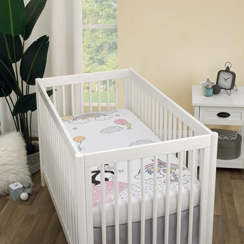 Warner Brothers Looney Tunes Best Buds White, Pastel Blue, Pink, and Yellow Bugs Bunny, Tweety, and Sylvester The Cat Photo-Op Fitted Crib Sheet...