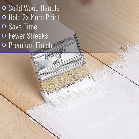Bates- Chip Paint Brushes, Assorted Sizes, 24 Pack, Natural Bristle Painting Brushes, Paint Brushes Set, Chip Brush, Painting Brush, Wood Stain Br...