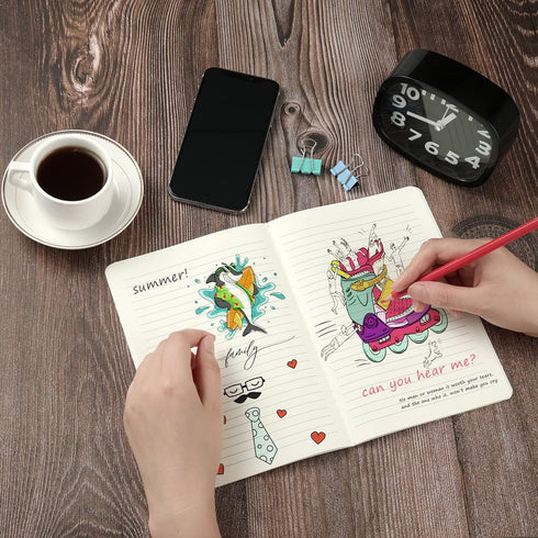 12 Pack Flower Design Line Notebook Journals Bulk for Traveler, Student, Office, College Ruled Composition Subject Notebooks Planner with Lined Pa...