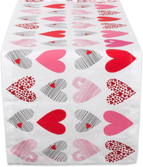 DII Valentine's Day Table Top Collection, Table Runner, 14x108, Hearts Collage...