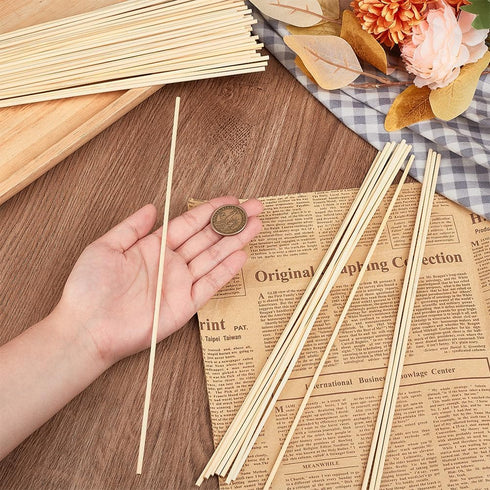 OLYCRAFT 100Pcs Unfinished Wooden Strips 11.8 inch Long Round Wood Sticks 3mm Round Dowels Strips Wooden Dowel Rod Natural Wood Sticks Model Acces...