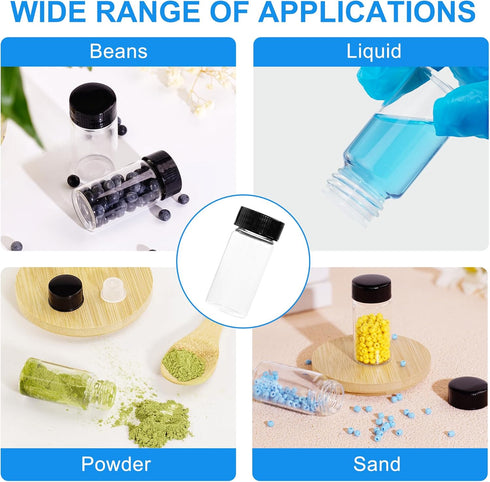 20ml Clear Glass Vials with Screw Caps and plastic Stoppers,Small Lab Sample Vials with Lids, Leak-Proof Liquid Storage Empty Vial. 20PCS...