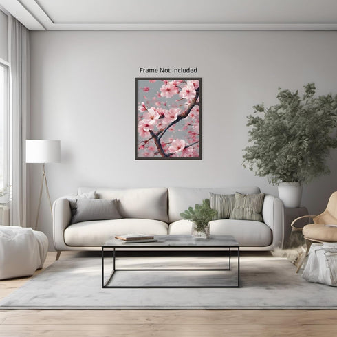 Posterizer 1 pcs- pastel pink flowers-cherry blossom sakura tree inspired 2-Landscape & Nature Art-Floral Botanical Art- Decor for Home & Office- ...