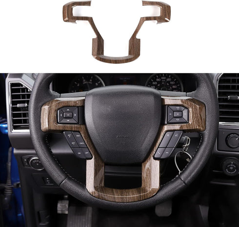Voodonala Wood Grain Steering Wheel Decorative Trim Car Steering Wheel Cover for 2015 2016 2017 2018 2019 2020 Ford F150 F250 F350 Super Duty...