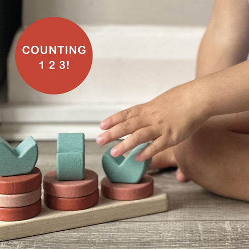 Toys - Counting Vegetables - 10pcs Stacking Wooden Ring Set - Counting and Stacking Toddler Toy - Boost Fine Motor Skills - Toddler Educational To...