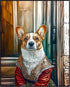 Posterizer 1 pcs-whimsical royal portrait of corgi dog in clothes 2-Art for Animal Lovers-Comedy Art-Decorations for Bedroom, Office, Living Room ...