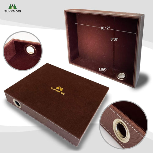 Valet Tray Table Organizer - PU Leather Nightstand Organizer for Men and Women, Jewelry Accessories Catchall Vanity Tray for Dresser Desk Top, Key...