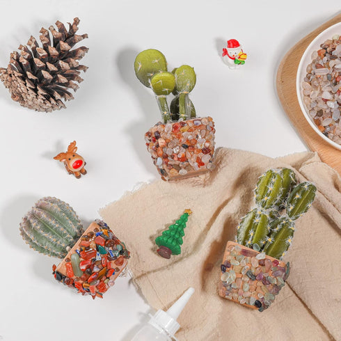 T4U Crystal Chips Stone Crushed Quartz Glass 1LB - Fluorite Tumbled Gravel Small Decorative Pebbles Bulk, Mini Polished Rocks Pieces for Crafts, V...