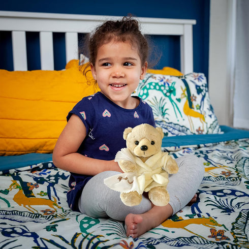 Get Well Soon Bear in Cream Robe with Blanket Soft Plush Bear Get Well Soon Gifts for Women, Men, Kids, Girls and Boys Feel Better Gifts...