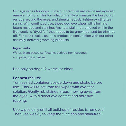 Great Eyes - Safe & Gentle Tear Stain Remover for Dogs - Natural Eye Wipes for Dogs - Made in The USA & Easy to Use Pre-Soaked Wipes - 100 Wipes...