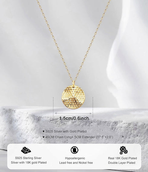 925 Silver Adjustable Necklace Circle Minimalist Enamel Tiny Heart Cactus Triangle Pendant Dainty Choker for Women Bee Comb...