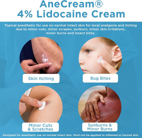 Focus Healh- AneCream - Topical lidocaine cream 4% 30 gram tube...