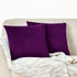 Throw Pillow Cover Velvet Purple - 18 x 18 Inch Pillow Cushion Cover - Set of 2 Square Eggplant Cushion Case, Gift for Sofa, Chair, bedroom and No...
