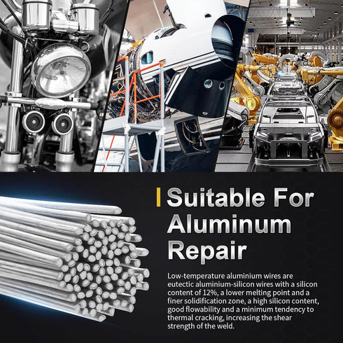 100 Rods Aluminum Welding Rod NO NEED Flux 1/16, Aluminum Repair, Brazing Aluminum Simple Solution (13" Length)...