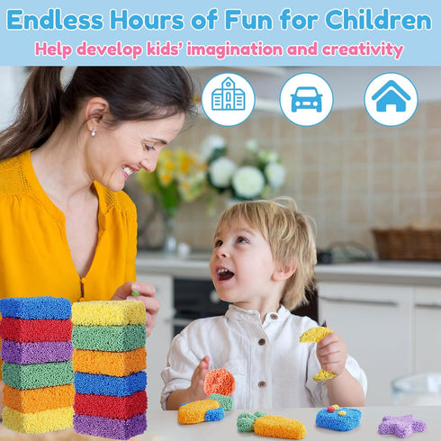 Shappy 12 Blocks Modeling Foam Clay for Kids Pluffle Playfoam Clay Foam Beads for Education Preschool Toys for Kids Develop Creativity DIY Art Cra...