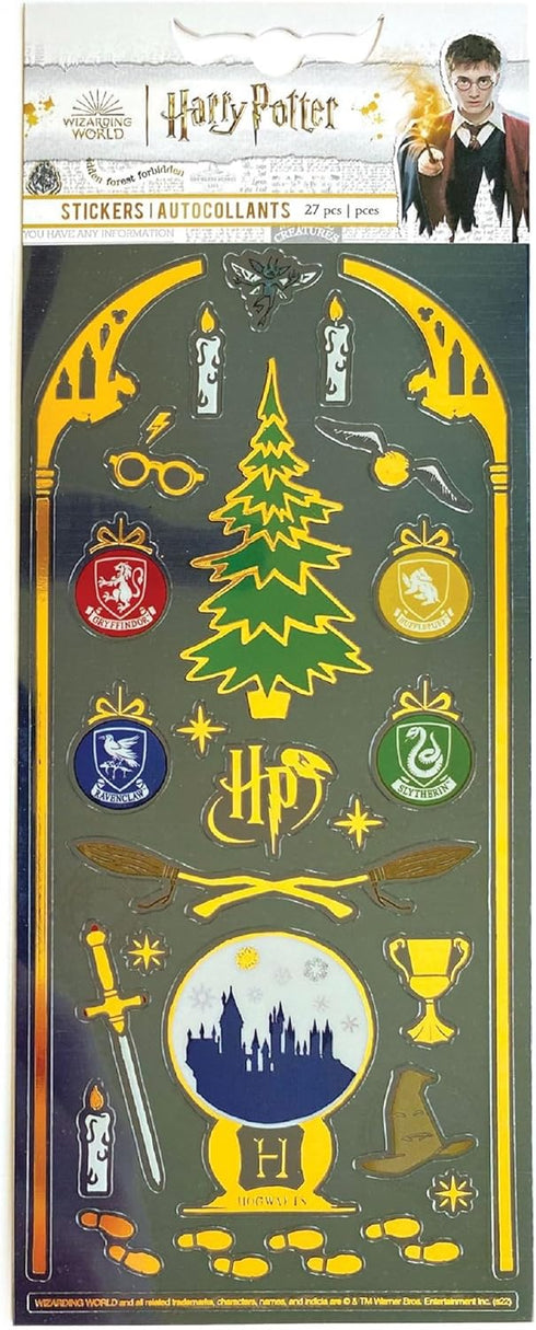 Paper House Productions Harry Potter Christmas at Hogwarts Shiny Foil Enamel Effect Sticker Sheet for Crafts, Scrapbooking & Collecting...