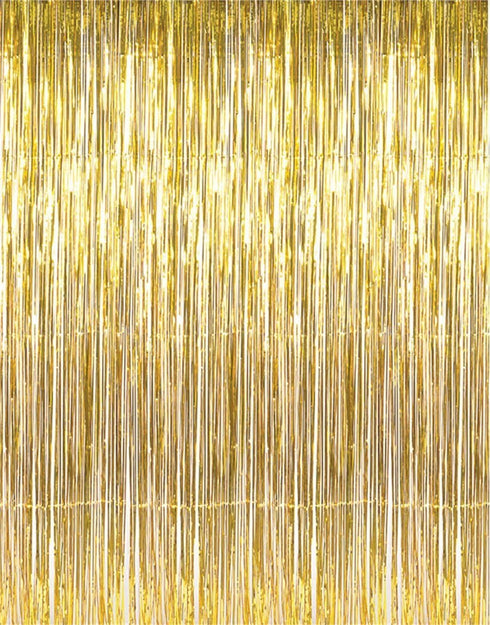 GOER 6.4 ft x 9.8 ft Metallic Tinsel Foil Fringe Curtains,Pack of 2 Party Streamer Backdrop for Birthday,Graduation Decorations and New Year Eve (...