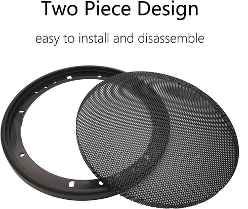 6.5" Speaker Grill Covers, Car Speaker Subwoofer Guard Protector, ABS Plastic Frame with Metal Mesh, Black - 2Pcs...