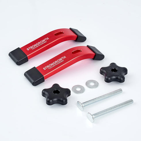 T track Hold Down Clamps - Double Cut Profile Universal T-Track Clamps, 6-3/8"L x 1-1/4"W - Woodworking and Clamps - Fine Sandblast Anodized - Red...