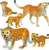Gemini&Genius Jaguar Toys, Safari Animal Cheetah Toys, Leopard Family Playset Figures, Wildlife World Models, Birthday Cake Toppers or Gifts for K...