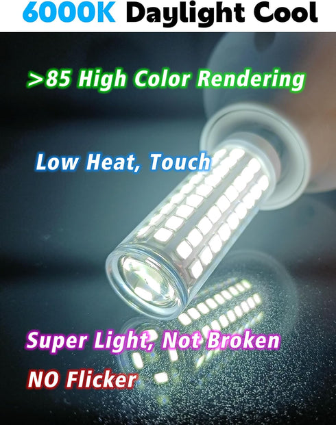 JD E11 Led Candelabra Bulbs 75 Watt Equivalent Dimmable, E11 7W 750LM Daylight White 6000K, T3 T4 JD E11 120V Mini Candelabra Base for Ceiling Fan...