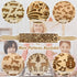 Embossed Rolling Pin for Baking, Cookie Embossing Rolling Pins with Flower Pattern Christmas Snowflake Paisley Wooden Engraved Dough Roller Clay P...