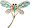 Navachi 18k Gold Plated Multicolor Opal Crystal Dragonfly Wings Brooch Pins...