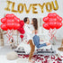 KatchOn, I Love You Balloons and Heart Balloon - 16 Inch, Pack 28 | Red Heart Balloons for Romantic Decorations Special Night | I Love You Decorat...