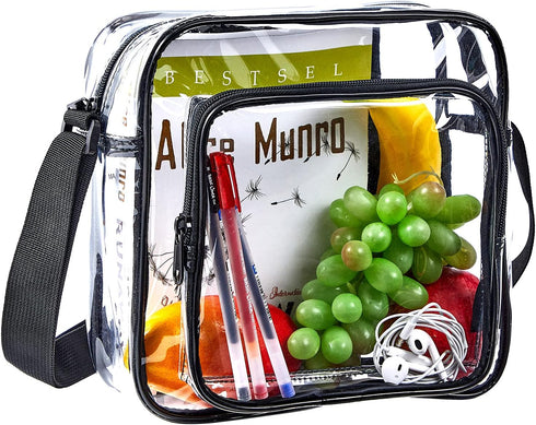 Clear Crossbody Bag Stadium Approved, Clear Messenger Shoulder Bag with Adjustable Strap for Work, Concerts, Sports Events...