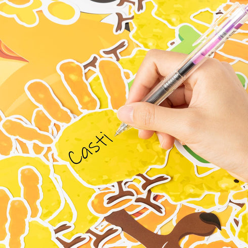 77Pcs Easter Chicks Handprint Bulletin Board Decoration Set, Chick It Out It’s Easter Cutout Chalkboard Wall Decor, Party Border Trim Supply for E...