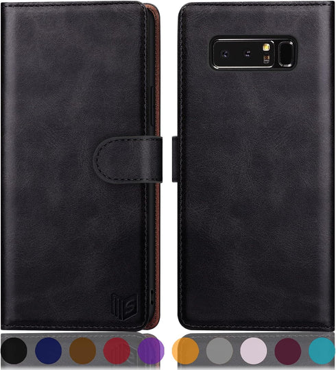 SUANPOT for Samsung Galaxy Note 8 with RFID Blocking Leather Wallet case Credit Card Holder, Flip Folio Book Phone case Shockproof Cover Women Men...