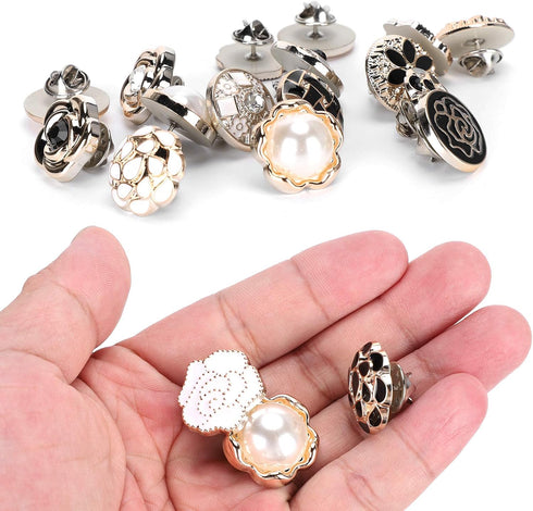 Cover Up Button Pins, 30PCS Brooch Pins for Clothes, Safety Brooch Buttons, Accidental Exposure Prevention Invisible Buttons for Women Girls Cloth...