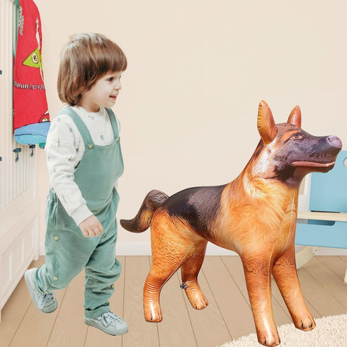Jet Creations 43" L Inflatable German Shepherd Black Tan Lifelike BlowUp Stuffed Animal Puppy Pet Figure for Decor Play Livestock Theme Party Pool...