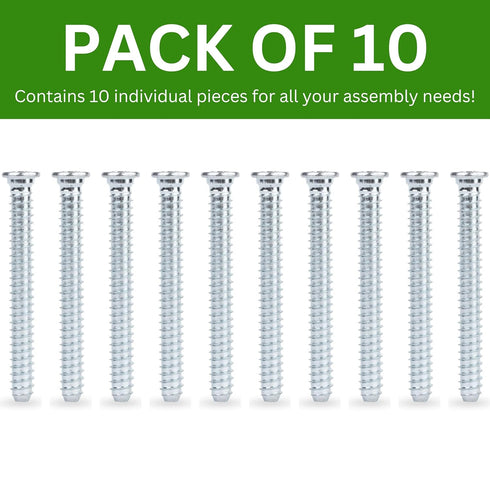 Spare Hardware Parts Replacement for IKEA Furniture Euro Screw with Neck SPEC Screw - Part #122824 | Euro Screw M6.2-1.8×55 with 4mm Hex Recess | ...