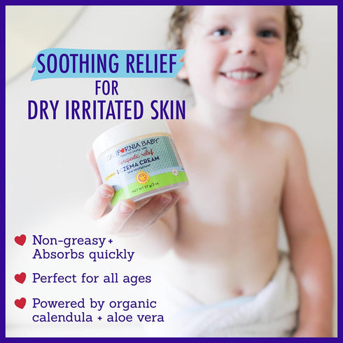 California Baby Eczema Cream | Steroid-Free Eczema Treatment | Colloidal Oatmeal + Aloe Vera | Soothing Eczema Lotion For Kids + Adults | 57 g / 2...