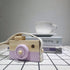 Baby Toy Wooden Mini Camera Toy, Kid Cute Mini Sharpe Toy Neck Hanging Photographed Props for Toddlers Children Kids' Room Hanging Decor Gift (Pur...