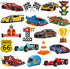 36Pcs Race Car Cupcake Toppers Racing Car Birthday Decorations for Race Car Birthday Party Favors Let's Go Racing Party Racing Car Baby Shower Sup...