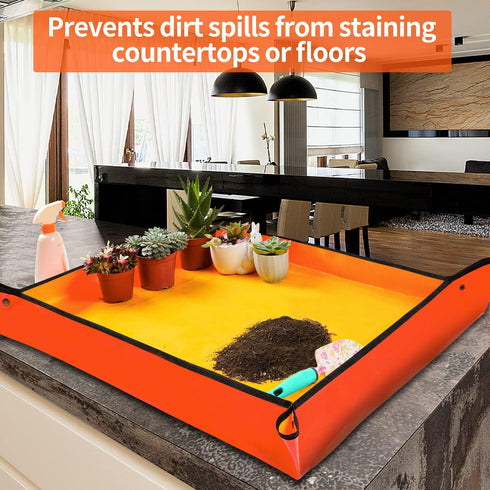 Large Repotting Mat for House Plants Transplanting and Potting Soil Mess Control, Unique Gardening Gifts for Women & Men Mom Birthday Gift Plant L...