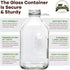 The Dairy Shoppe Heavy Glass Milk Bottle - Jug with Lid and Silicone Pour Spout - Clear Milk Container for Fridge - Reusable Glass Milk Jug Dispen...