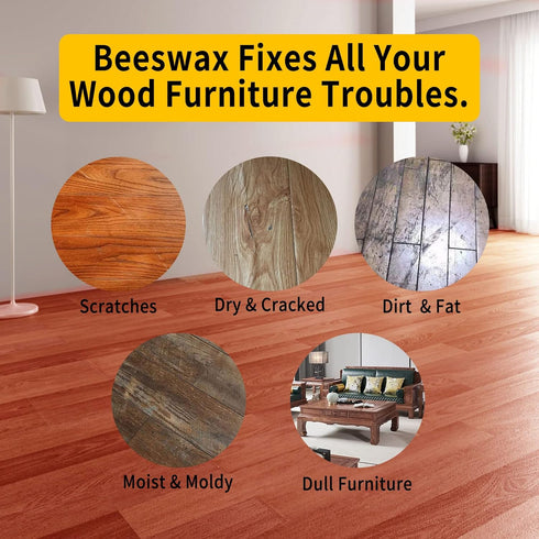 PIPIHUA Beeswax Furniture Wood Polish & Conditioner-Wood Seasoning Beeswax Oil for Wood Cleaner and Polish Furniture, 16.23 Fl Oz...