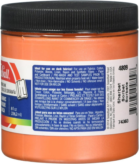Speedball 004809 Opaque Fabric Screen Printing Ink, 8 fl. oz, Sherbet...