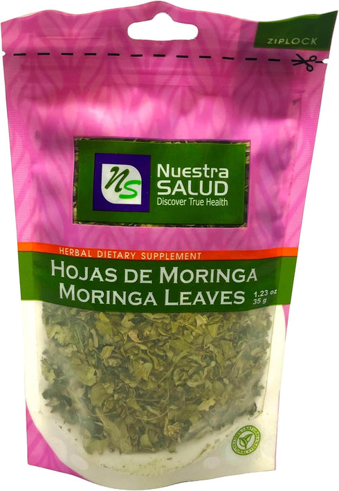 Dried Moringa Leaves Herbal Infusion Tea (35gr) - All Natural Moringa Tea in a Zip Lock Bag Premium Silver Line...