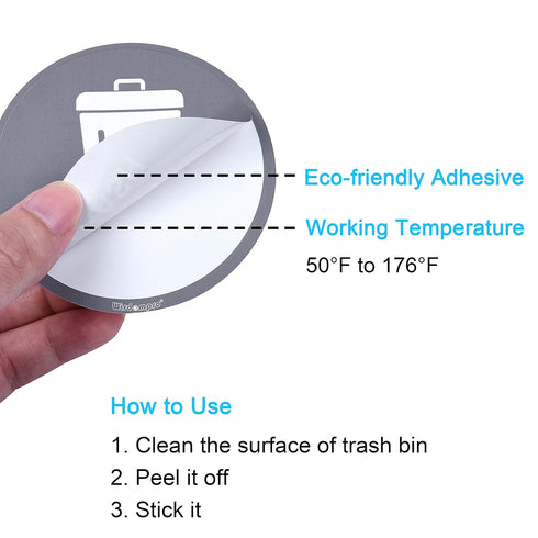 Wisdompro Recycle Sticker for Trash Can, 8 Pack of 3 inch Round Self Adhesive Trash and Recycling Stickers for Trash Bins, Garbage Containers, Ind...