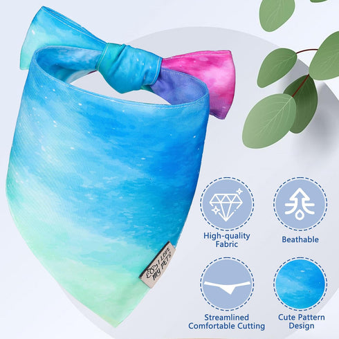 SCENEREAL Summer Dog Bandana, Double Side Dog Scarf for Small Medium Large Dogs Cats Puppy, Holiday Bandanas for Dogs Boys Girls, Premium & Soft F...