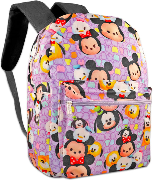 Disney Tsum Tsum Backpack for Girls Women - Large 16” Disney Backpack w Mickey Mouse Minnie Mouse Daisy Duck Donald Duck Goofy Pluto, Tsum Tsum St...