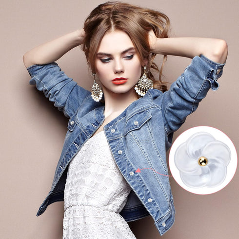 PAGOW 100pcs Flower Buttons Sew On with Shank, 11.7mm Cute Transparent Button Embellishments for Decoration Handmade Craft, for Clothes, Sewing (0...